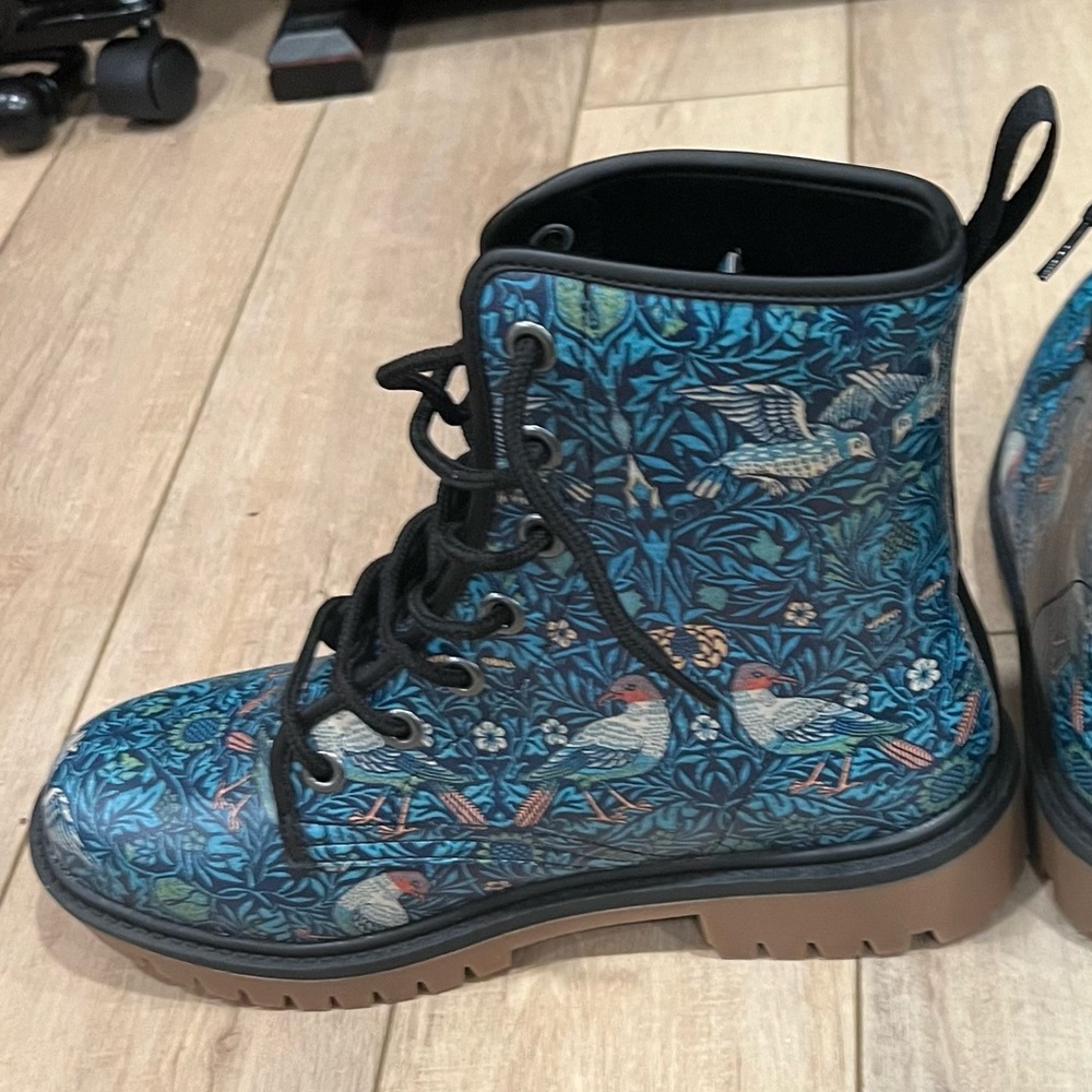 Harlow & Lloyd Vintage Birds Vegan Lace Up Boots